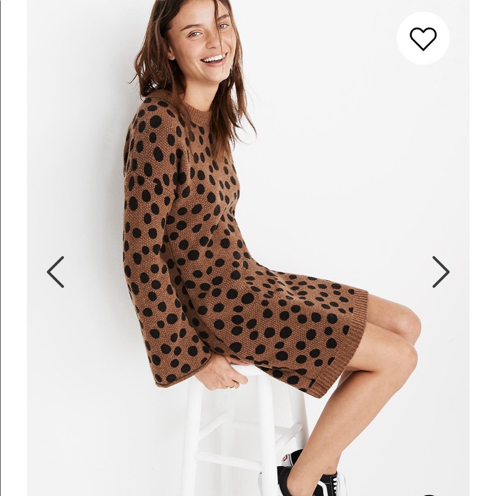 NEW • Madewell • Leopard Print Sweater Dress XS - Picture 1 of 5